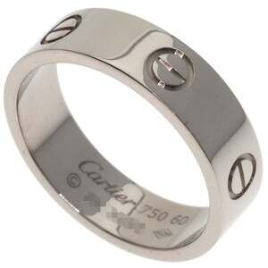 CARTIER 18k Silver Love Ring #60